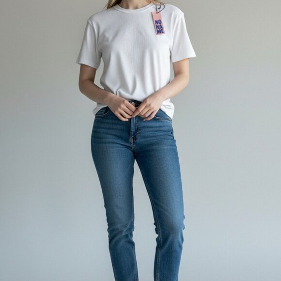 No Name is Needed Crewneck Tee white Ribbed short-sleeve, Small new with tag. - Picture 1 of 3